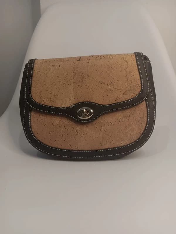 Sac bandoulière en liège naturel beige et marron – style bohème