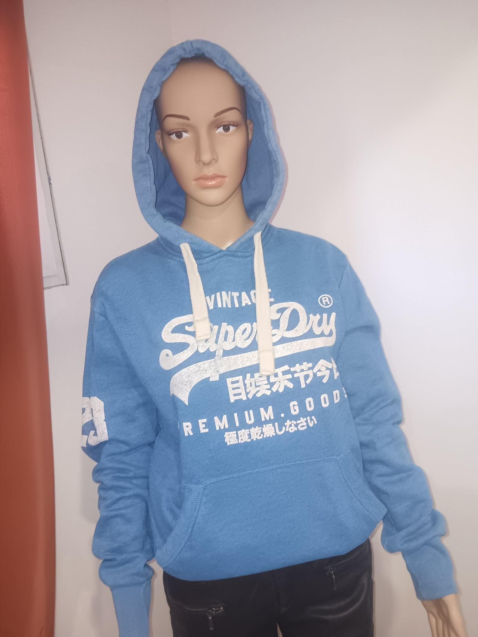Sweat à capuche Superdry Vintage bleu – Taille S