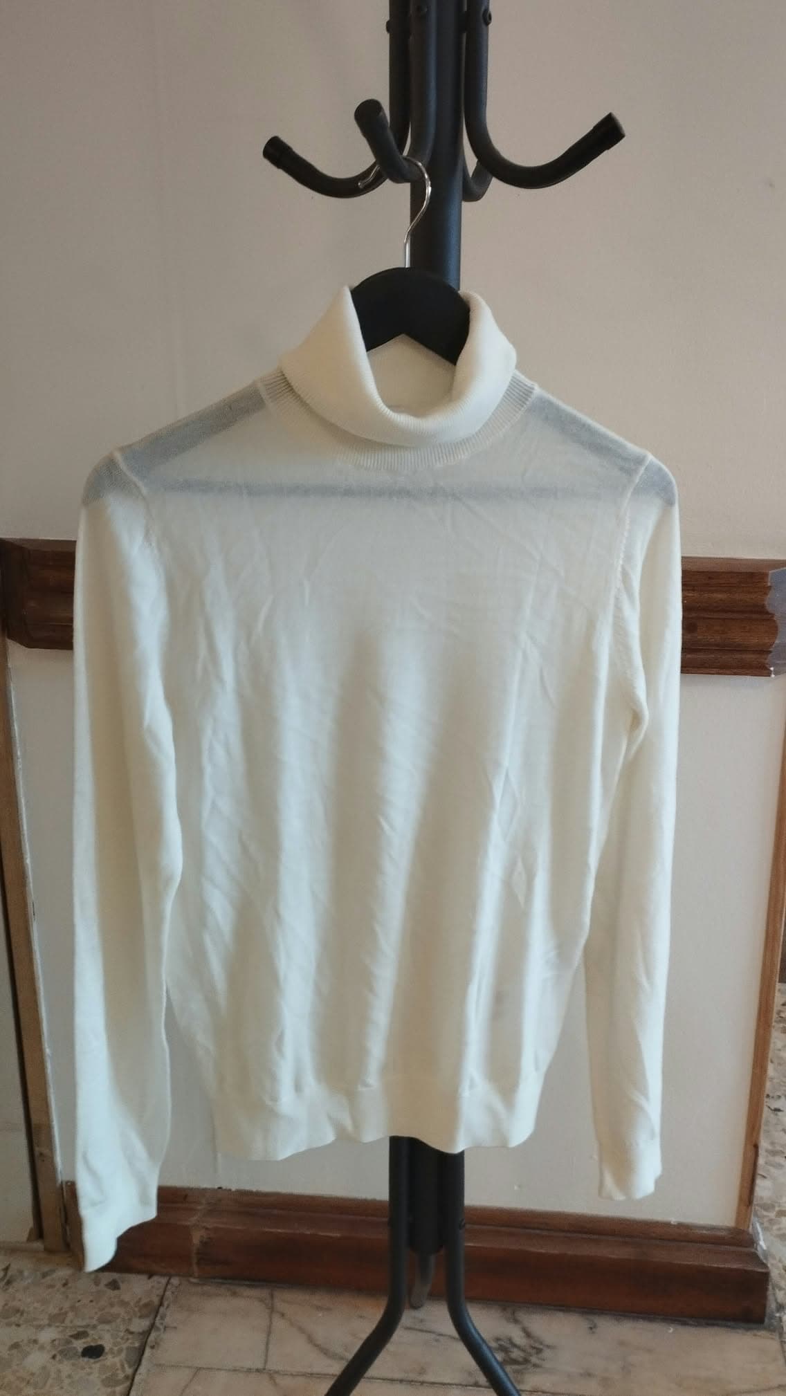 Pull col roulé Celio 100% laine mérinos écru – Taille XS
