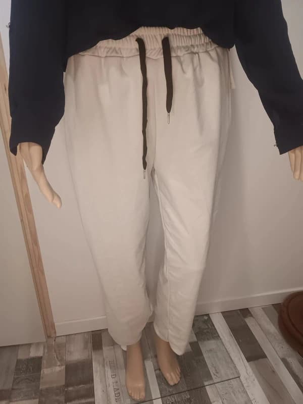 Pantalon fluide écru Proto Moda Made in Italy – taille unique