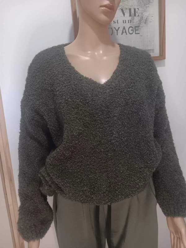 Pull femme kaki maille Victoria Paris – taille unique