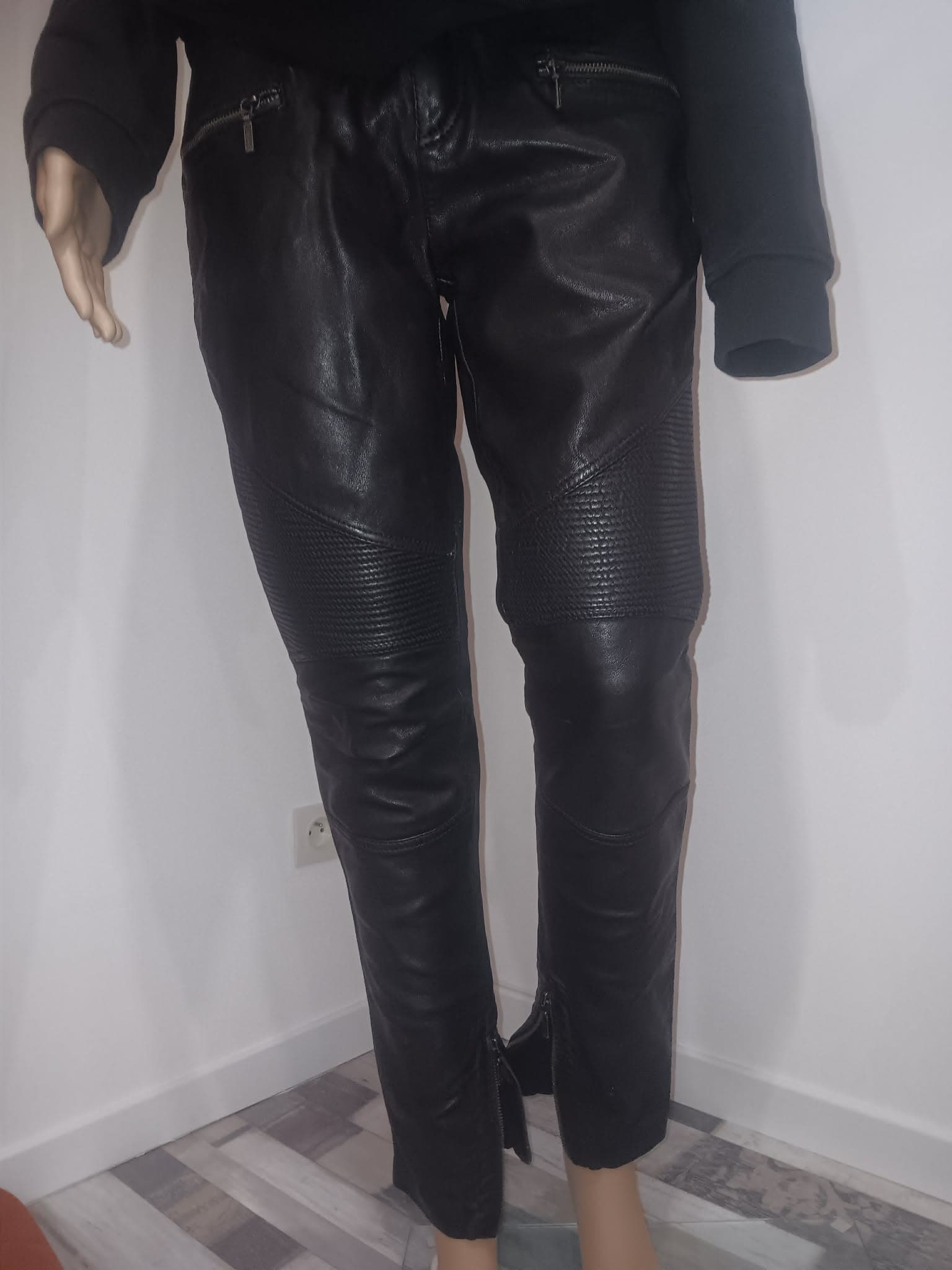 Pantalon cuir noir Oakwood style biker – Taille 38