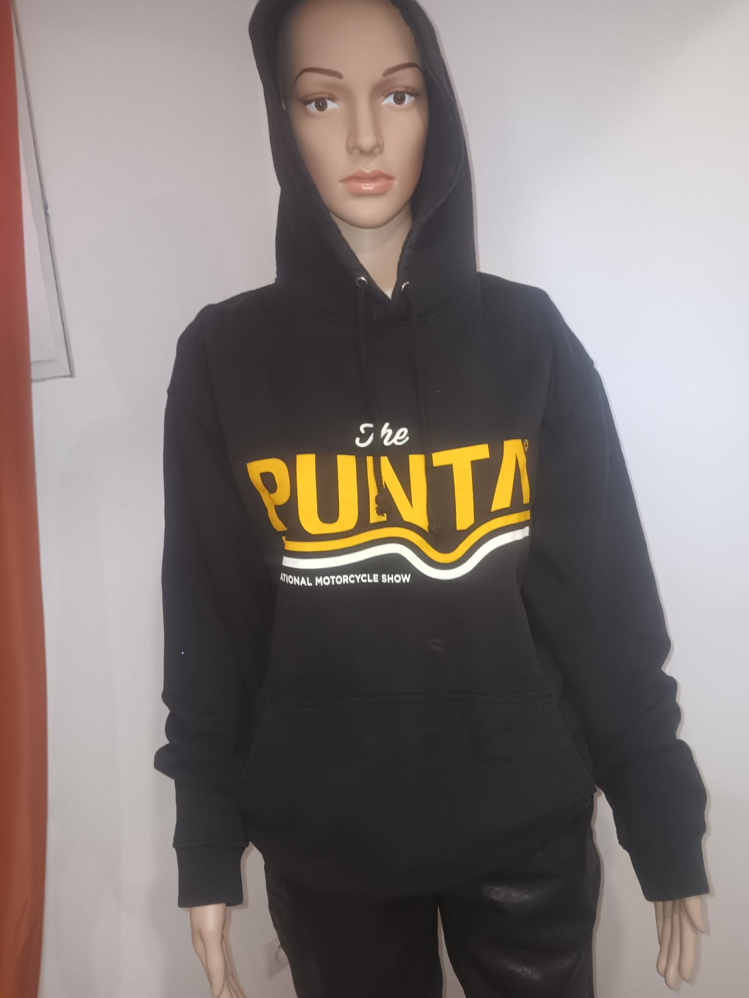 Sweat à capuche noir Just Hoods – imprimé PUNTA – Taille L